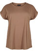Short sleeve cotton blend T-shirt, Brown, Packshot image number 0
