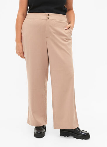 Classic pants with straight fit, Amphora, Model image number 2