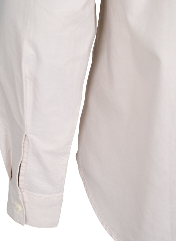 Long-sleeved cotton shirt, Beige, Packshot image number 4