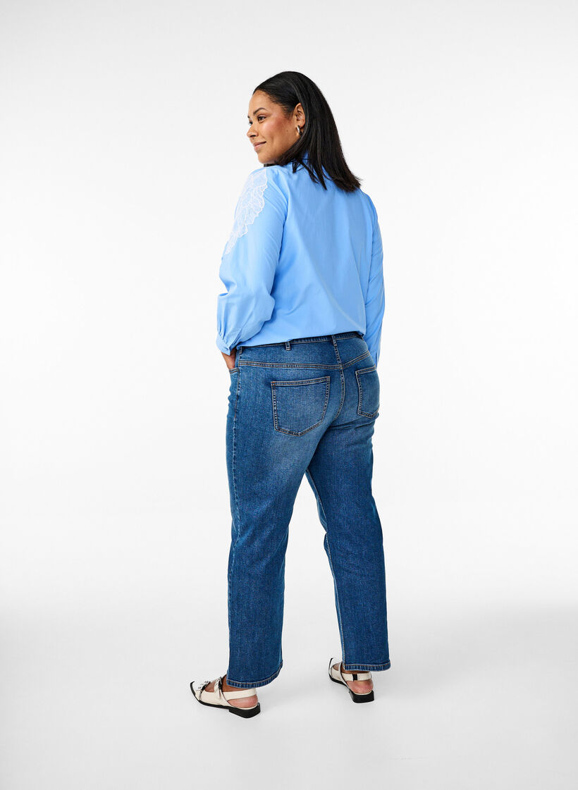 High-waisted Gemma jeans with a regular fit, Blue, Model image number 1