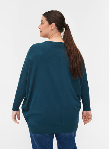 Knitted jumper with round neckline, Reflecting Pond, Model image number 1