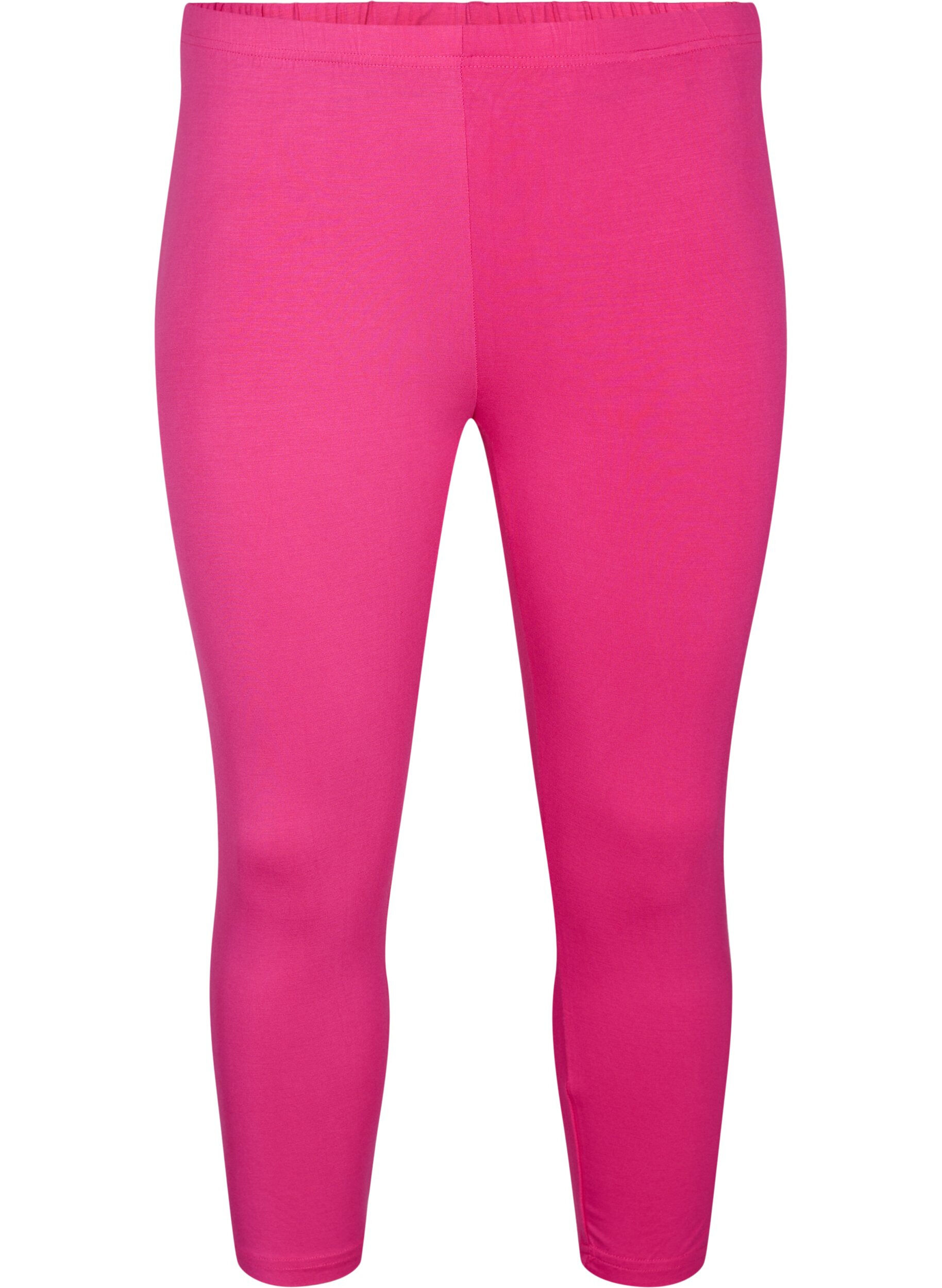 Zizzifashion Basic 3/4-length viscose leggings, Pink, Packshot image number 0