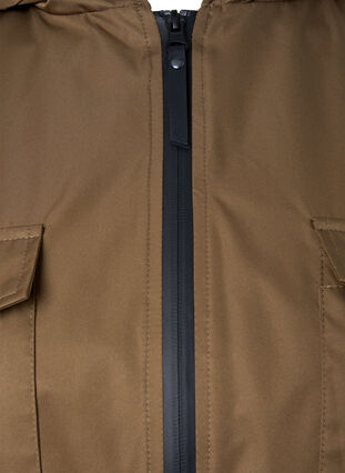 Windproof parka jacket with adjustable waist, Teak, Packshot image number 3