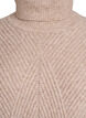 Short knitted dress with a turtleneck and ribbed texture, Beige, Packshot image number 2