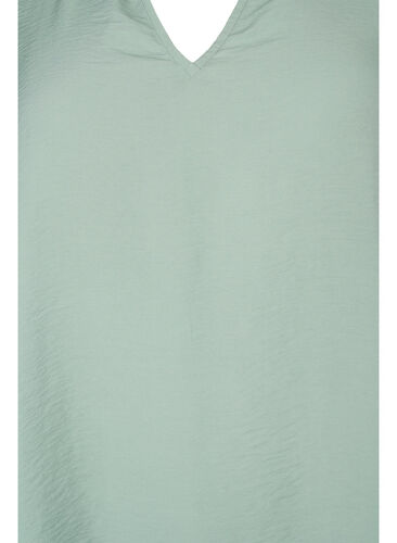 Solid color blouse with 3/4 sleeves, Chinois Green, Packshot image number 2