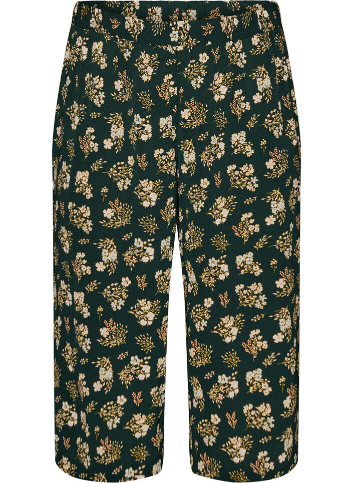 Culotte trousers with print, Black, Packshot image number 0