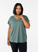 Loose training t-shirt with v-neck, Green, Model image number 0