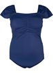 Swimsuit with short sleeves and draped detail, Blue, Packshot image number 0