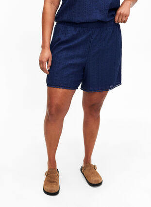 Shorts with a textured pattern, Medieval Blue, Model image number 2