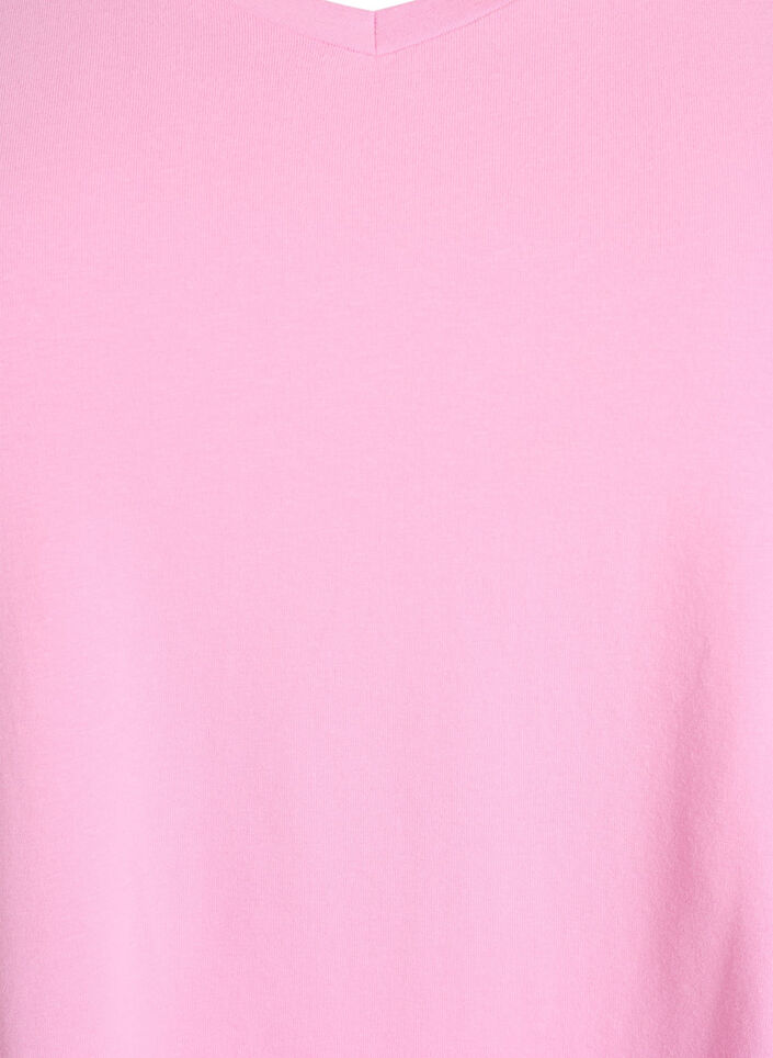Solid-coloured basic cotton T-shirt, Pink, Packshot image number 2