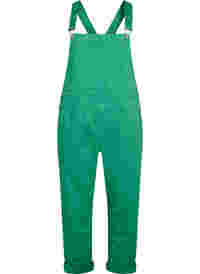 Coloured denim overalls