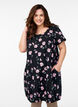 Short-sleeved, printed cotton dress, Black, Model image number 0