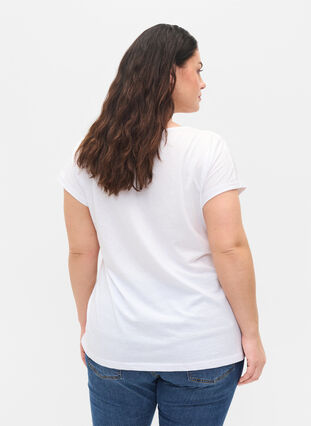 Cotton mix t-shirt, Bright White, Model image number 2