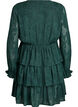 Short dress with ruffles and a textured pattern, Green, Packshot image number 1