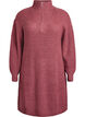 FLASH - Short knit dress with high neck, Rose, Packshot image number 0
