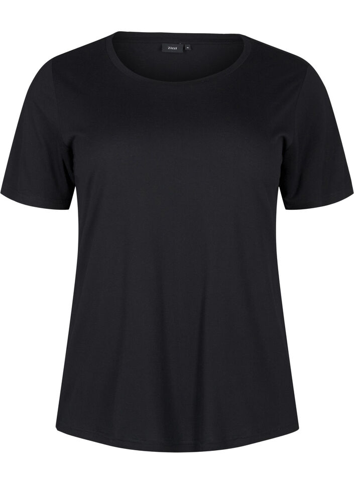 T-shirt in wool and viscose, Black, Packshot image number 0