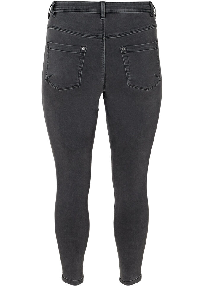Cropped Amy jeans with a zip, Grey, Packshot image number 1