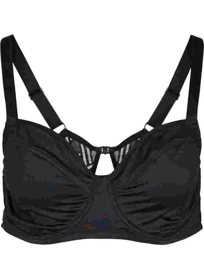 Underwired bra with back detail, Black, Packshot image number 0