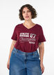T-shirt in organic cotton with a sporty text print, Red, Model image number 0