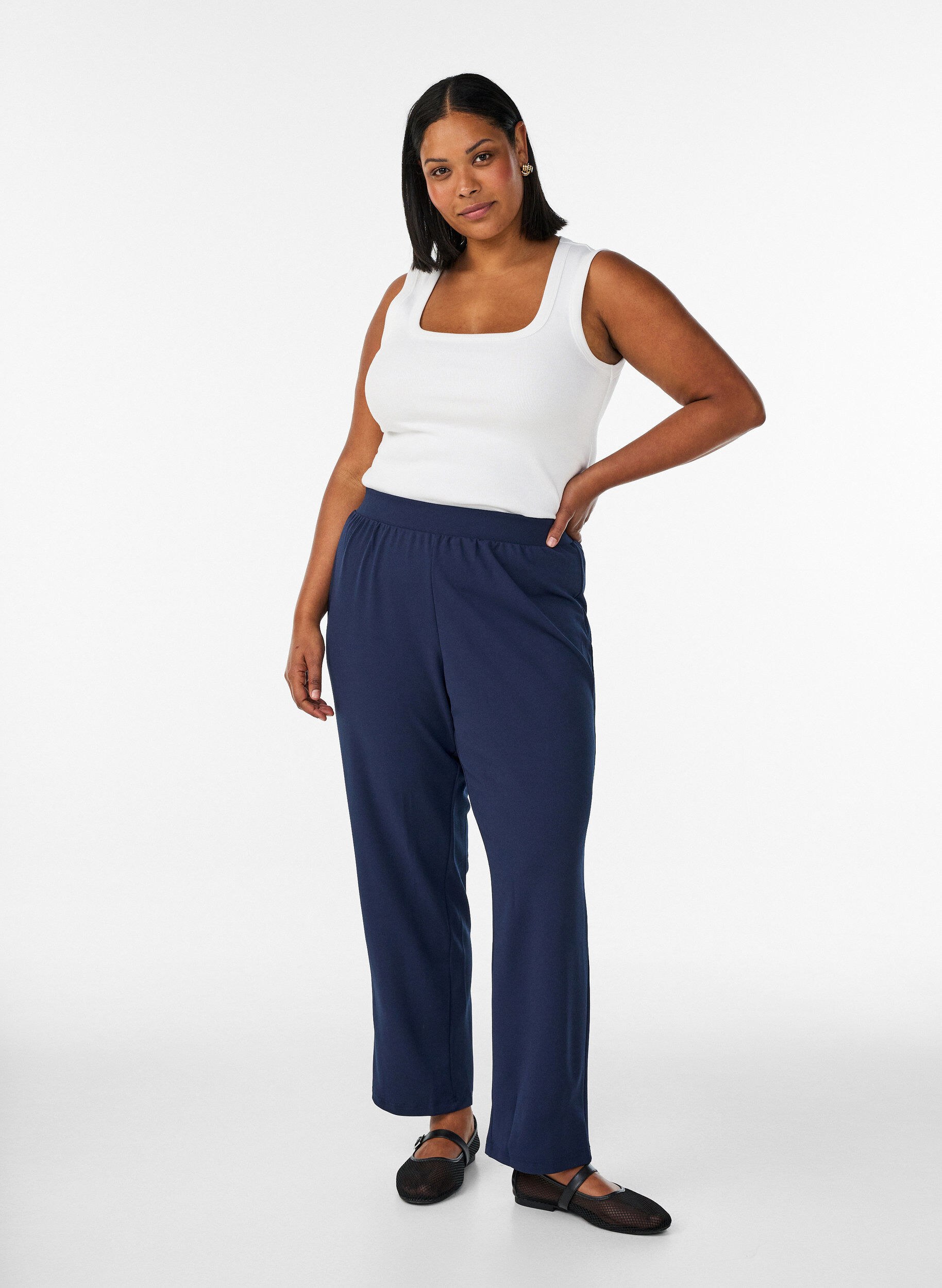 ZizzifashionStraight fit trousers, Blue, Model image number 1