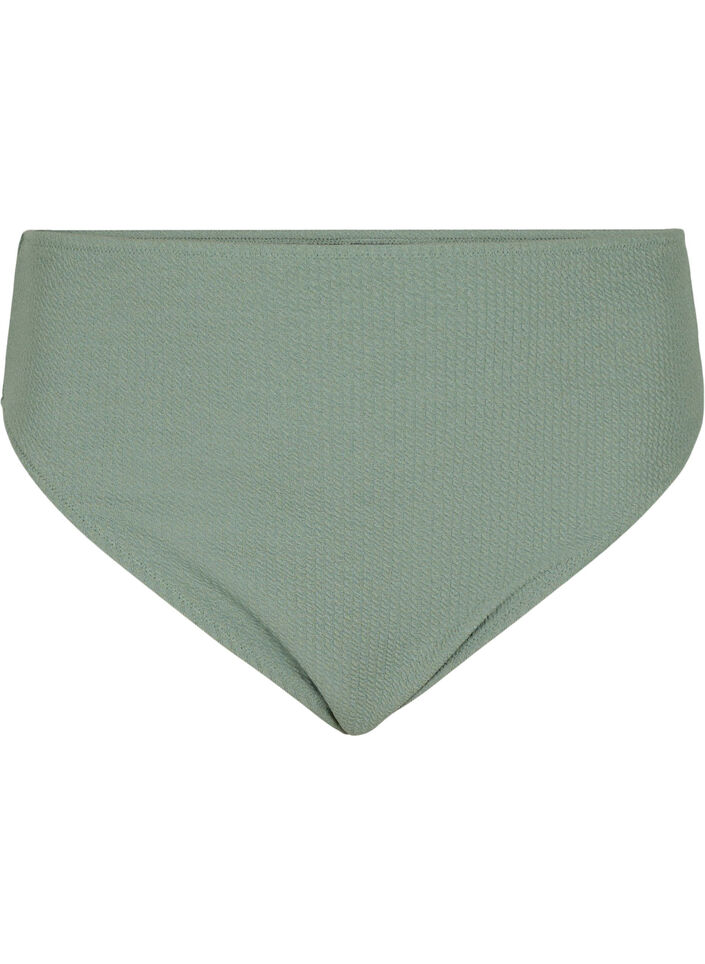 Bikini briefs with crepe structure, Green, Packshot image number 0