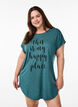Short sleeve nightgown with text print, Green, Model image number 0