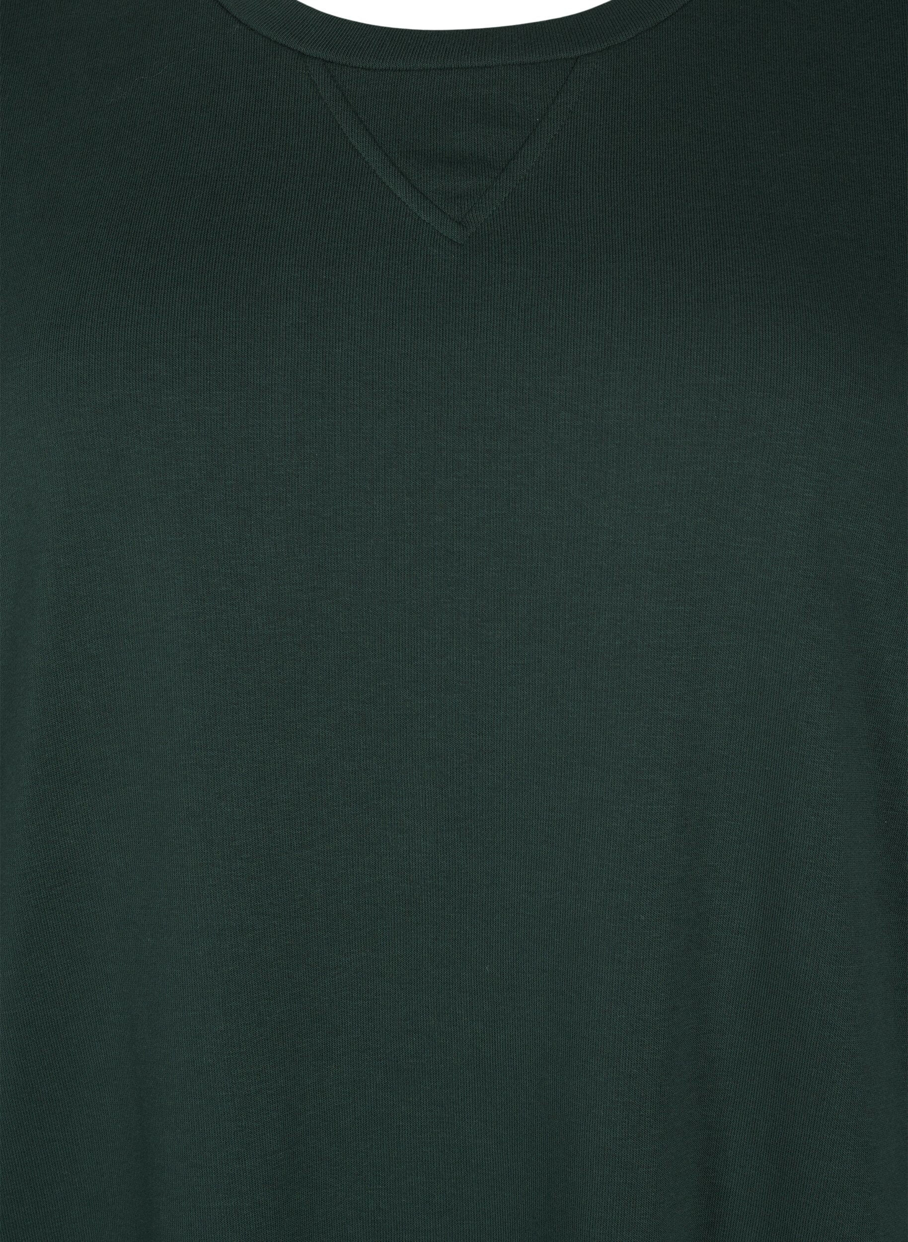 Zizzifashion Cotton sweat dress with pockets, Green, Packshot image number 2