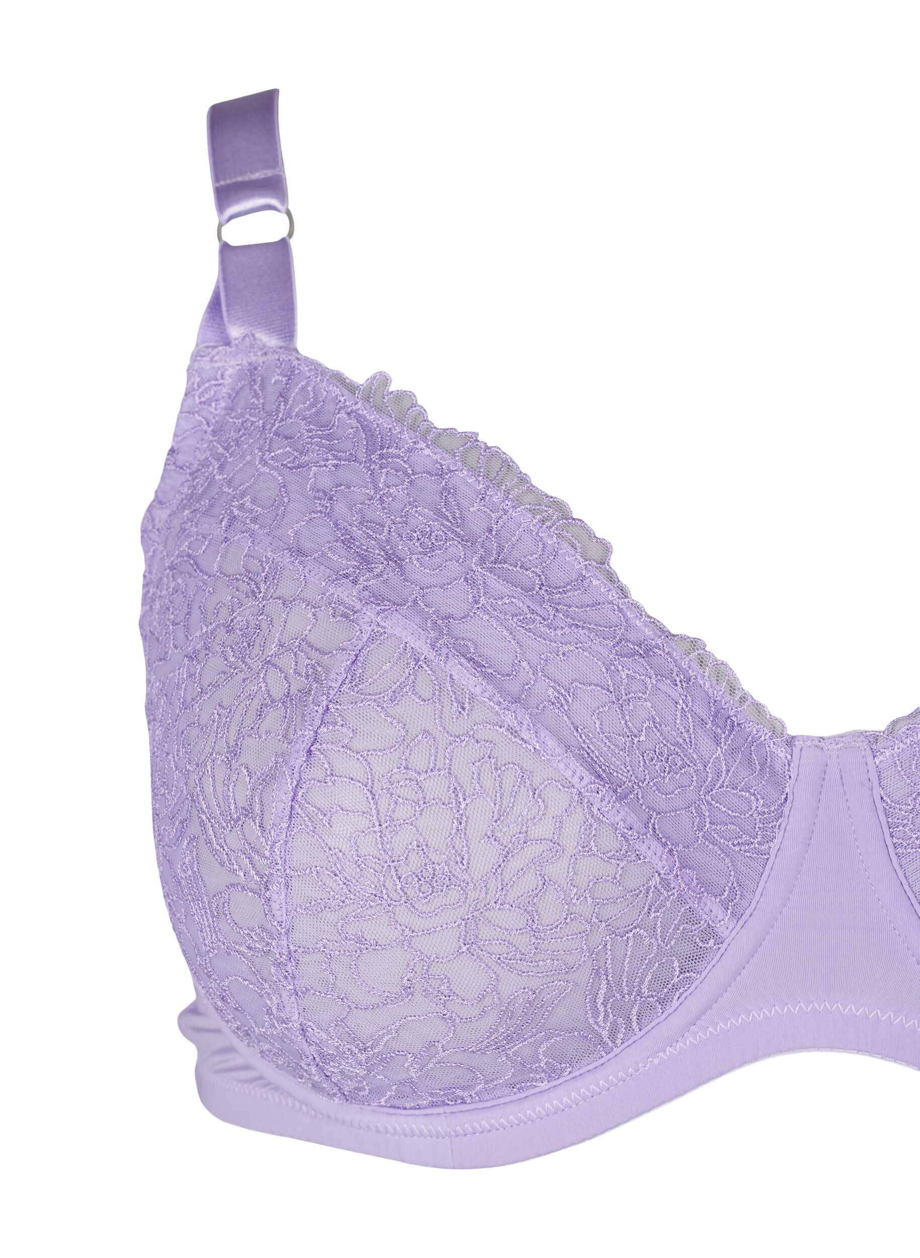 Zizzifashion Full cover bra with lace, Purple, Packshot image number 2