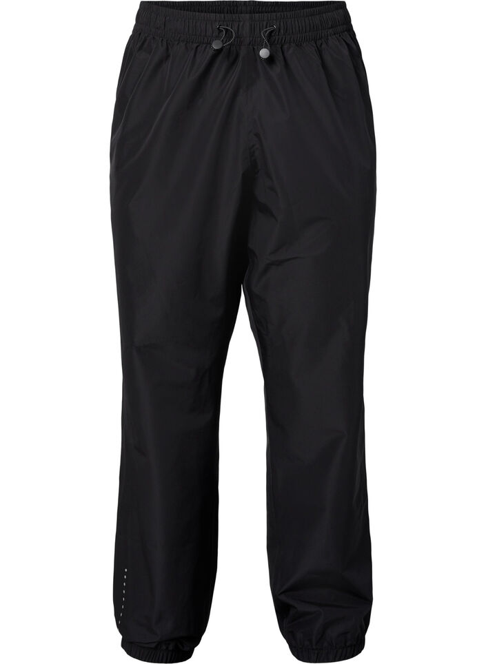Rain trousers with reflectors, Black, Packshot image number 0