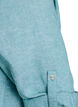 Linen and viscose tunic with A-shape, Blue, Packshot image number 3
