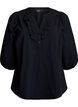 3/4 Sleeve cotton blouse, Black, Packshot image number 0