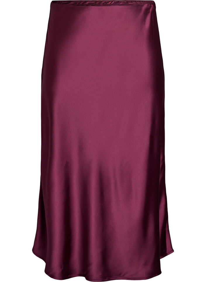 Satin midi skirt, Dark Bordeaux, Packshot image number 0