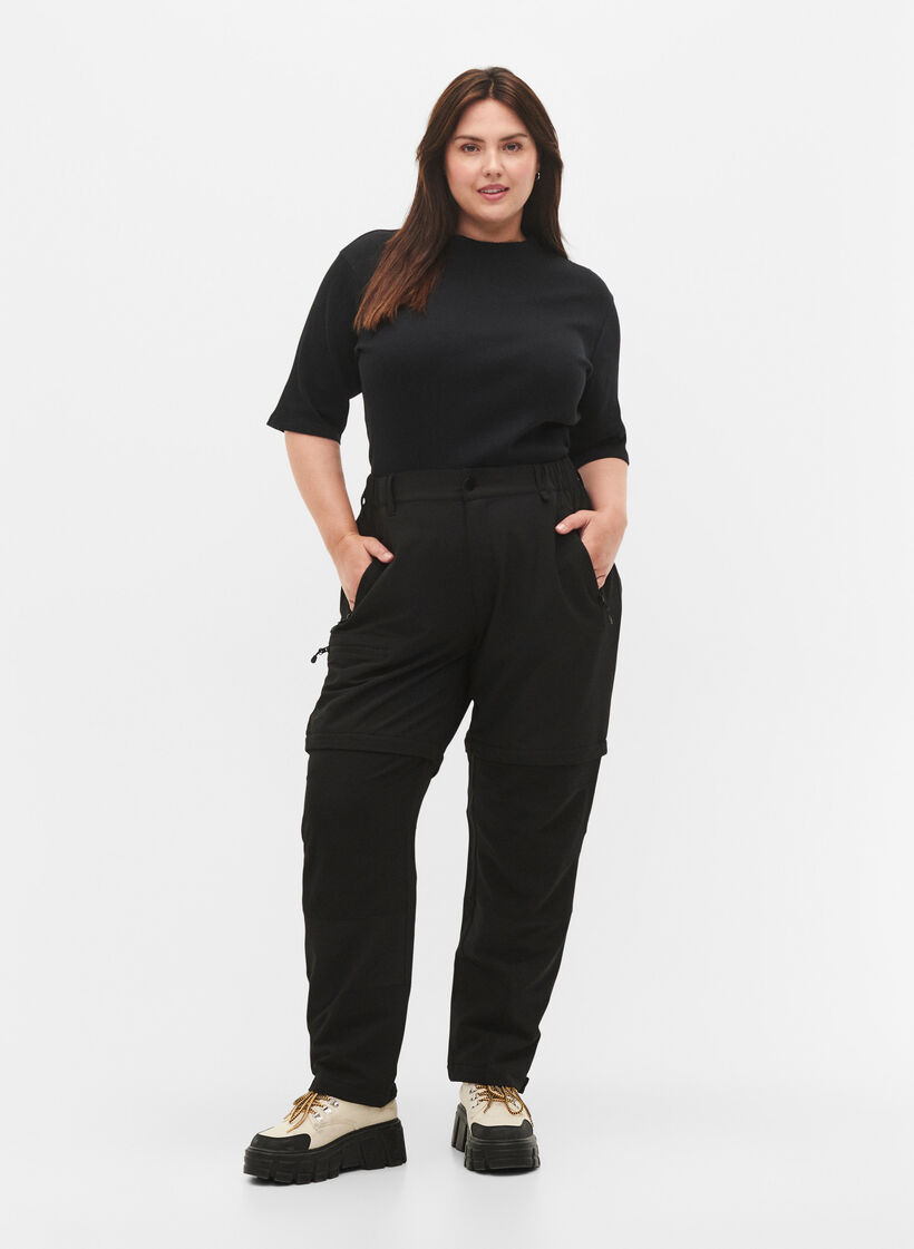 2-in-1 hiking pants, Black, Model image number 0