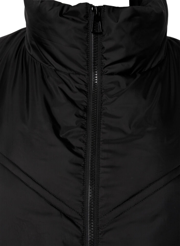 Long puffer winter jacket, Black, Packshot image number 2