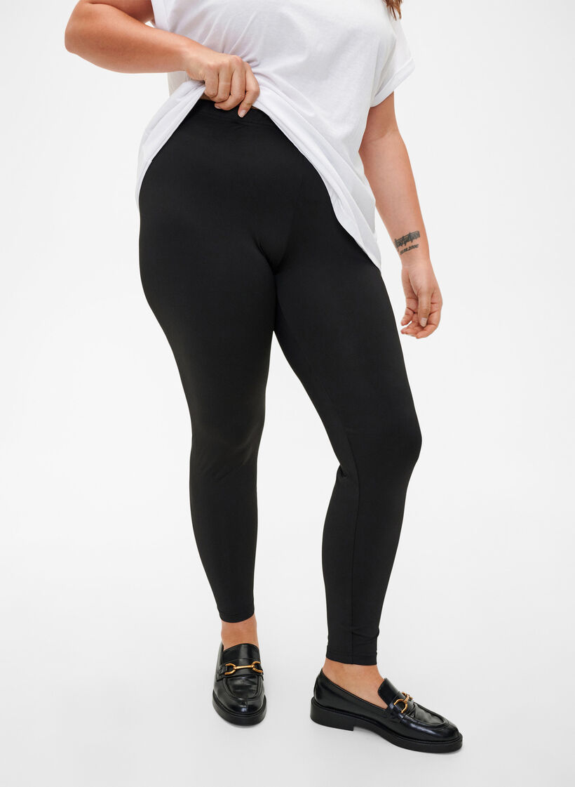 2-pack basic leggings, Black, Model image number 0