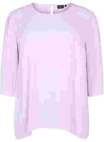 Plain-coloured blouse in 100% viscose
