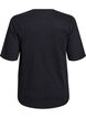 Ribbed jersey blouse with short sleeves, Black, Packshot image number 1