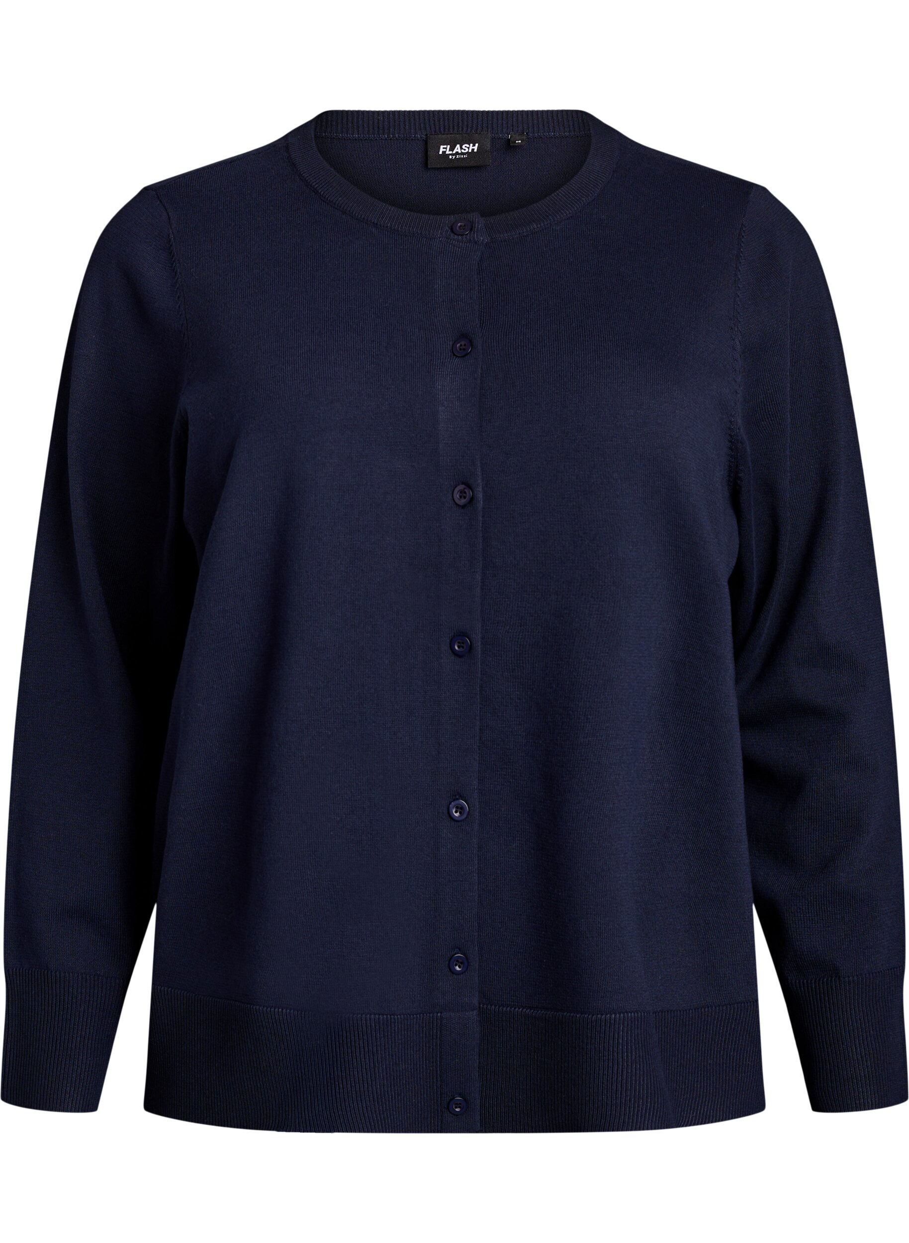 FLASH - Fine-knit cardigan with round neck