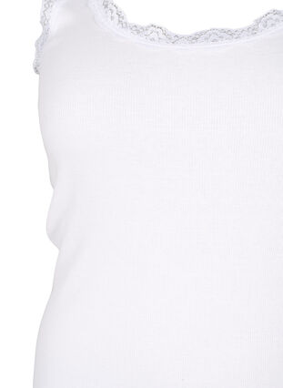 Top with lace trim, Bright White, Packshot image number 2