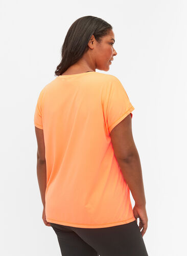 Short-sleeved workout t-shirt, Neon Orange, Model image number 1