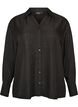 Loose shirt with V-neck, Black, Packshot image number 0