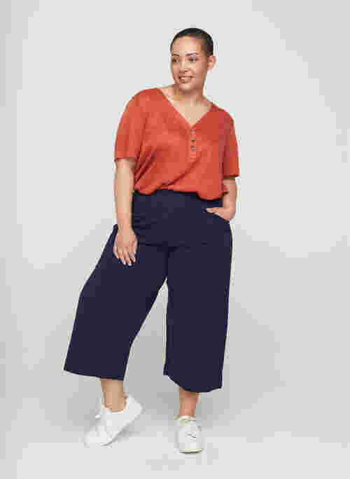 Loose culotte trousers in cotton