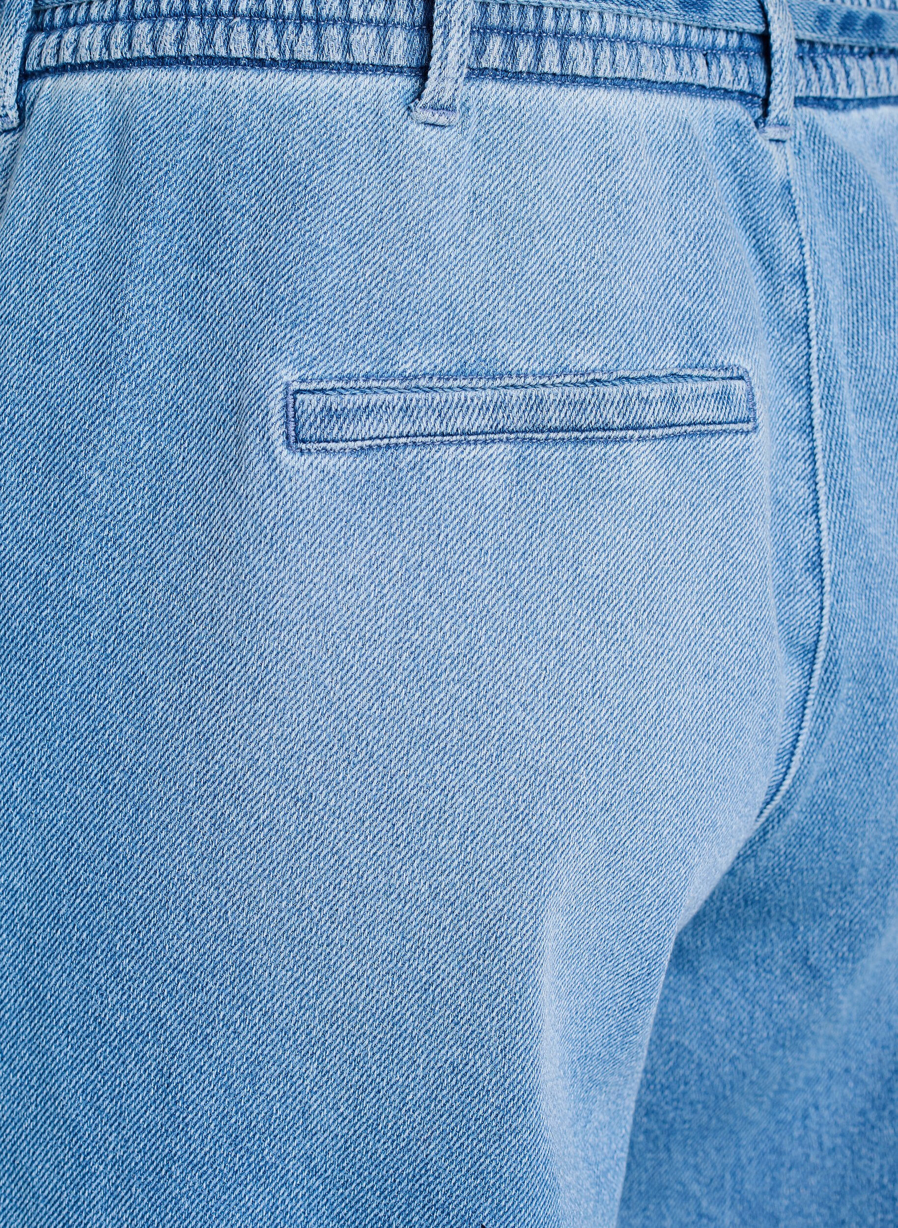 Zizzifashion Loose-fit jeans with an elasticated waistband and a drawstring, Light Blue, Packshot image number 3