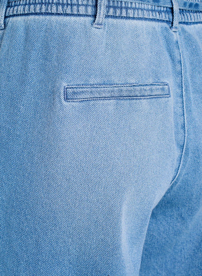 Loose-fit jeans with an elasticated waistband and a drawstring, Light Blue, Packshot image number 3