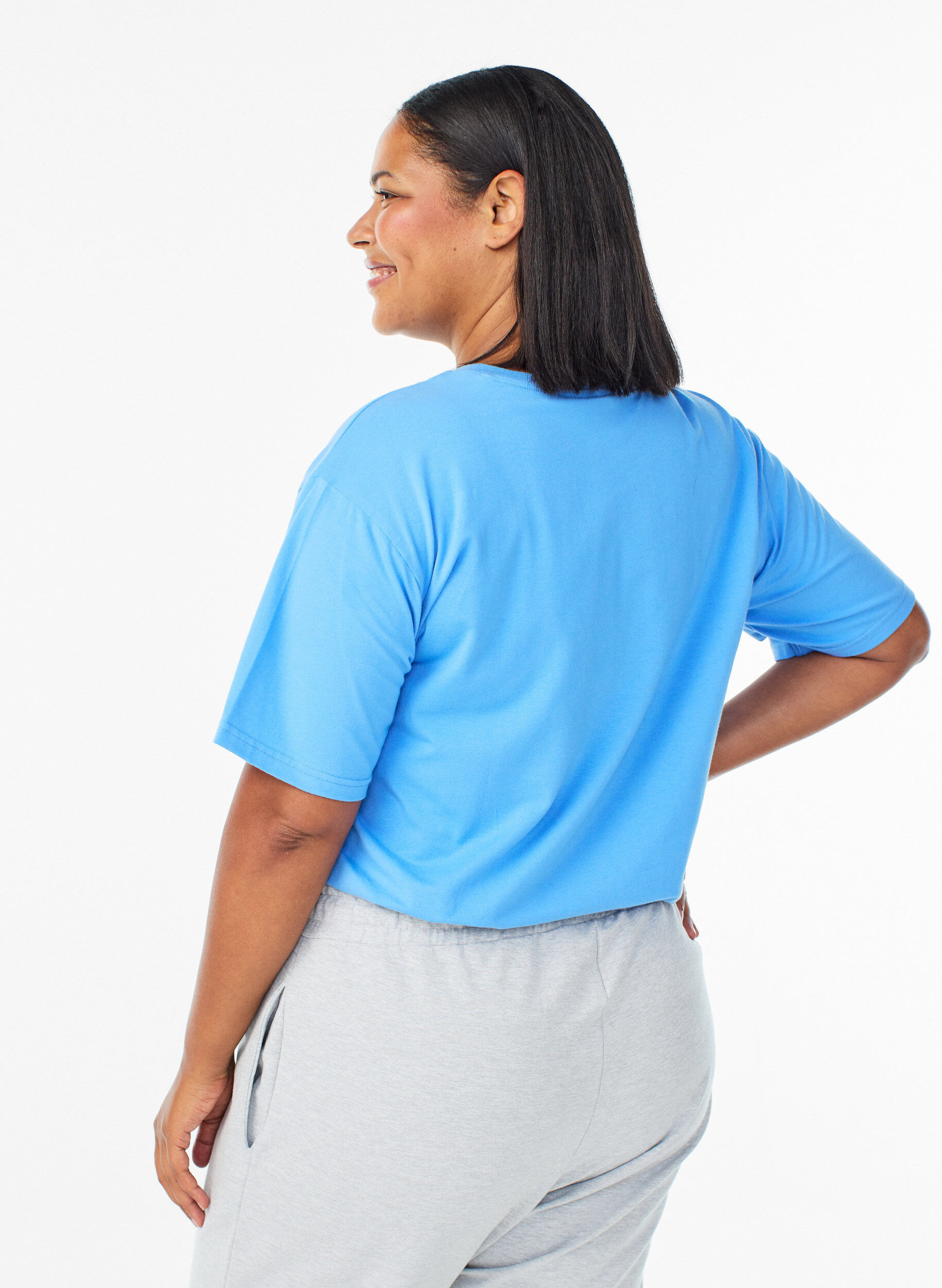 ZizzifashionSporty t-shirt in organic cotton, Blue, Model image number 2