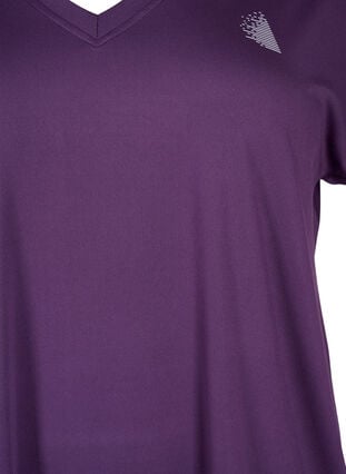 Loose training t-shirt with v-neck, Purple Pennant, Packshot image number 2