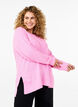 Knitted blouse with round neck, Begonia Pink Mel., Model image number 0