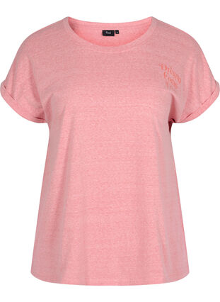 Mottled t-shirt in cotton, Blush Mel, Packshot image number 0