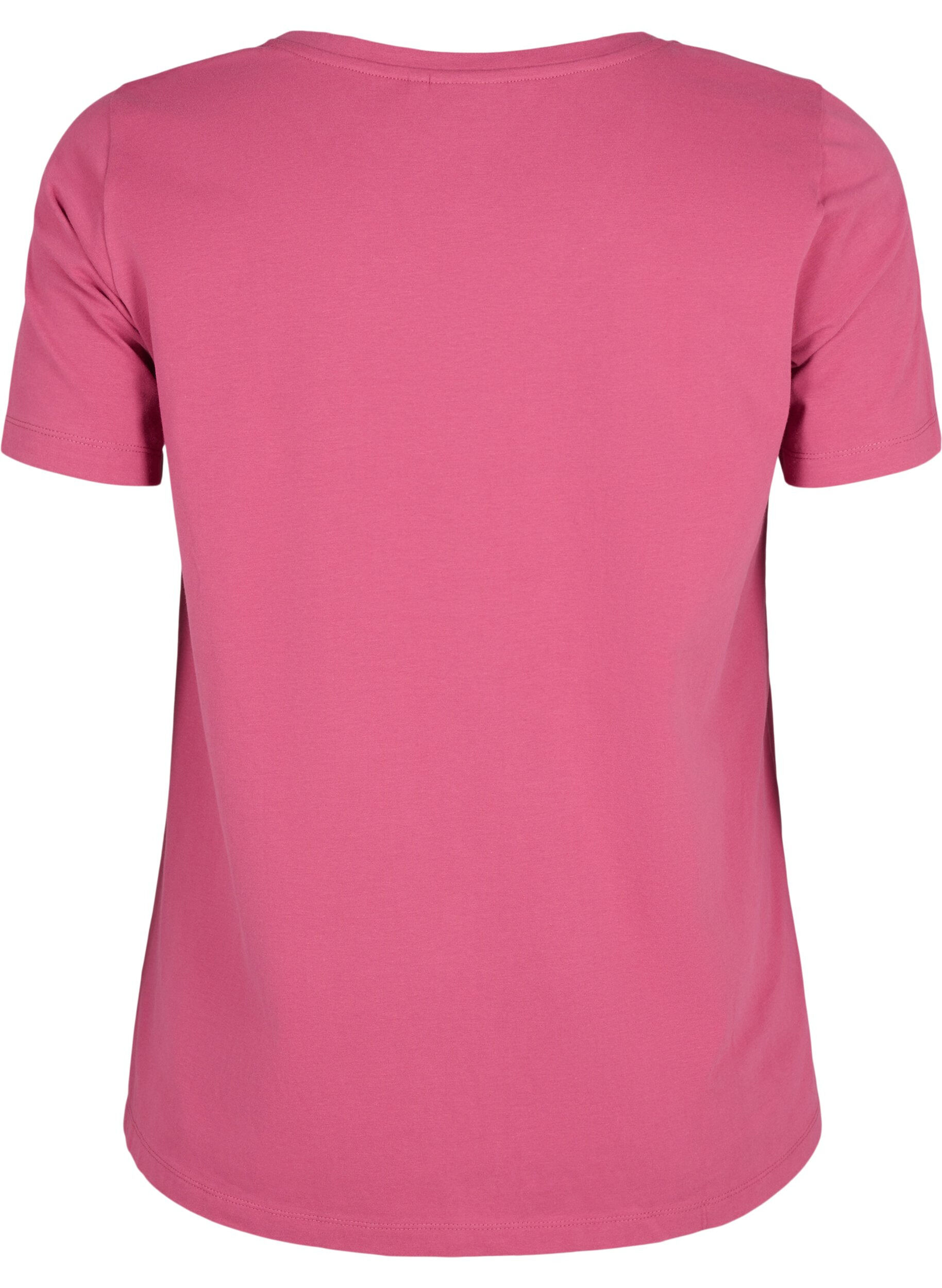 ZizzifashionSolid-coloured basic cotton T-shirt, Red, Packshot image number 1