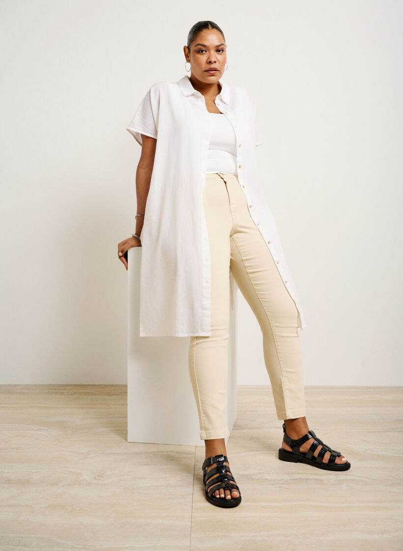 Wide fit sandal in shiny crocodile leather, Black, Image image number 0